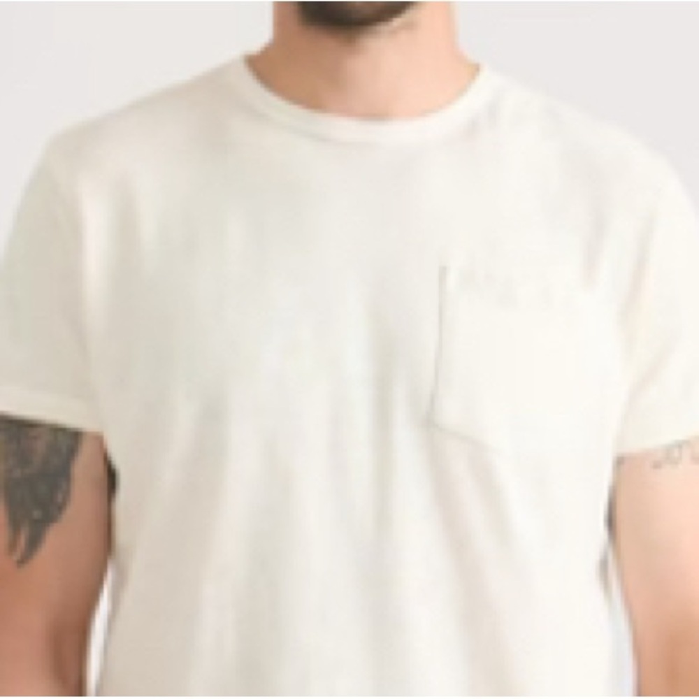 Marine Layer Men’s Vintage Heavy Slub Pocket Tee In Antique Cream Size L/XL NWT - Picture 3 of 6